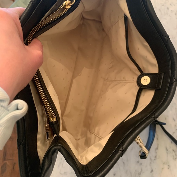 Kate Spade Black Quilted Tote with Elegant Chain Handles - Picture 8 of 15